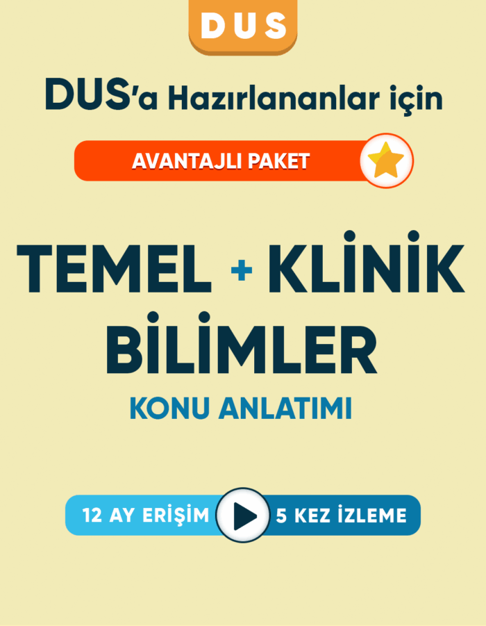 DUS | Temel ve Klinik Bilimler – Konu Videoları (12 Ay / 5 İzleme)