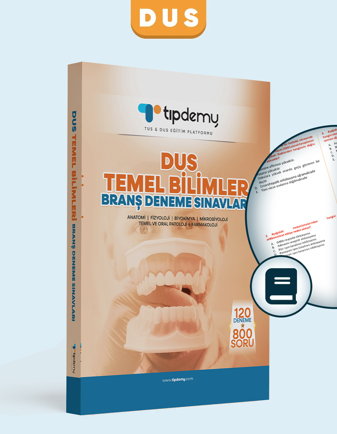 dus-temel bilimleri - Branş Deneme Sınavları-1.jpg DUS | Temel Bilimler – Branş Denemeleri Kitap - Görsel 1